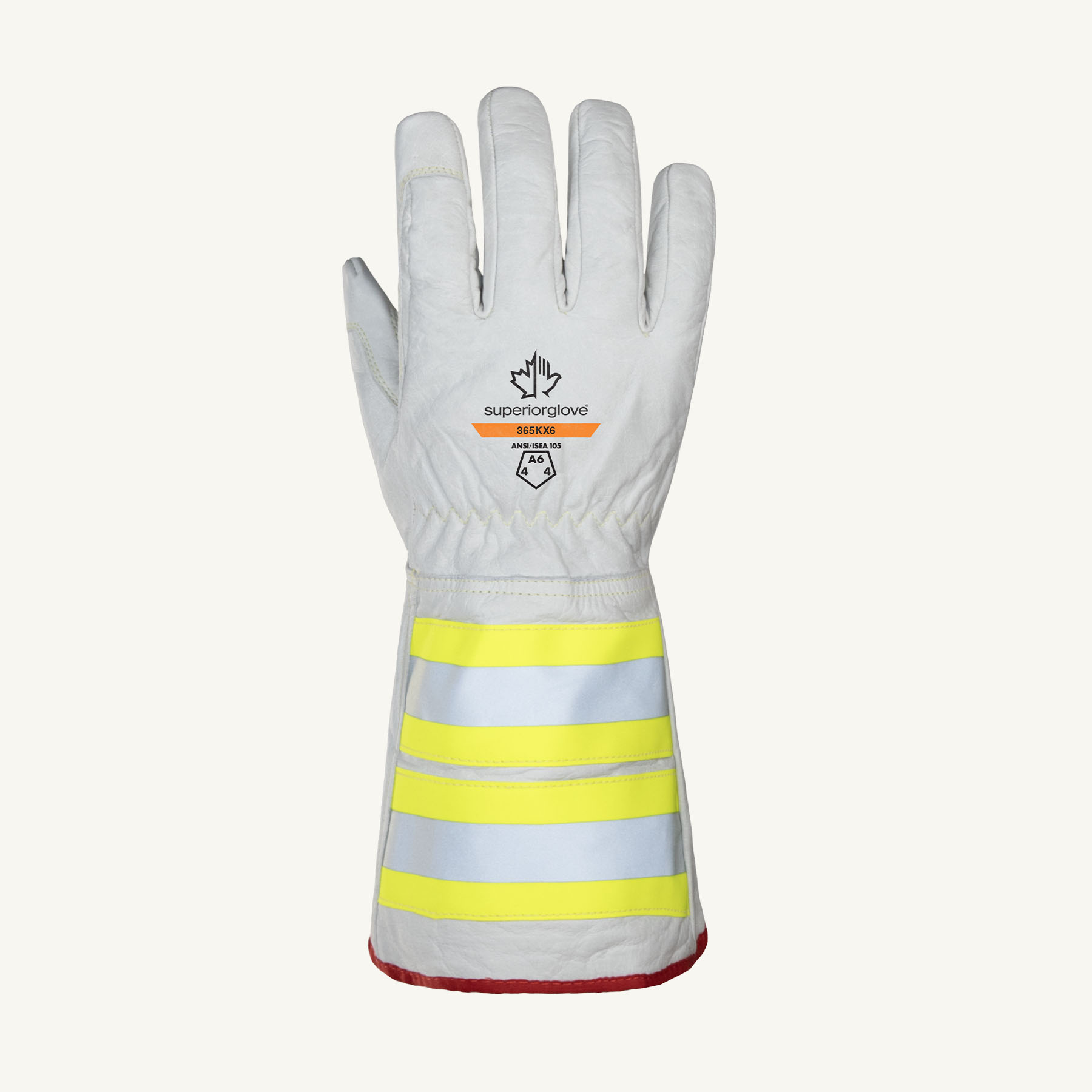 Superior Glove® Endura Pro® 365KX6 A6 Lineman Glove w/ Extended Hi-Viz Cuff - back of hand